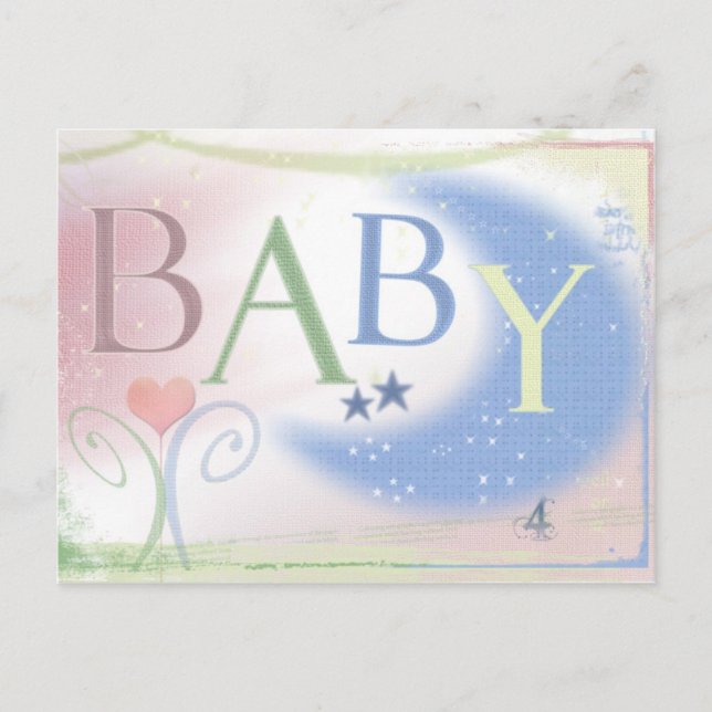 Baby shower postcard invitation (Front)