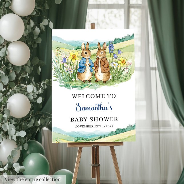 Baby Shower Poster with Cute Peter Rabbit Theme (Baby Shower Poster with Cute Peter Rabbit Theme)