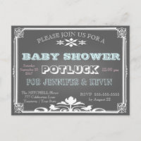 Baby Shower | POTLUCK | Chalkboard Invitation Postcard