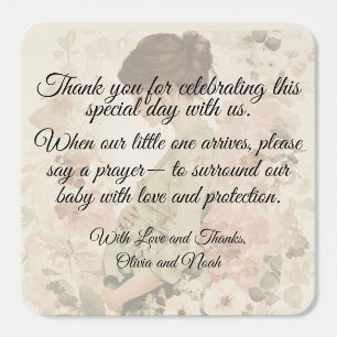 Baby Shower Prayer Square Sticker
