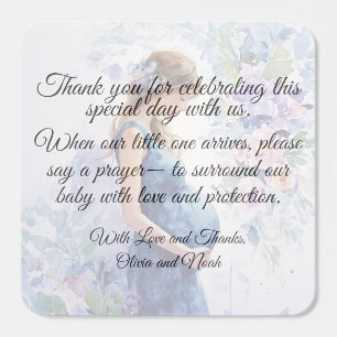 Baby Shower Prayer Square Sticker