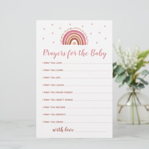 Baby Shower Prayers For The Baby Card Boho Rainbow