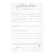 Baby Shower Prediction & Advice Paper Card