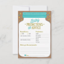 Baby Shower Prediction and Advice Cards