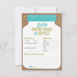 Baby Shower Prediction and Advice Cards