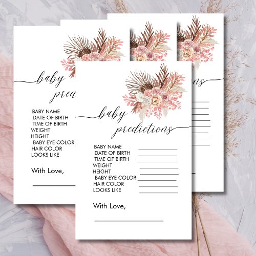 Baby Shower Prediction Boho Dusty Rose Floral
