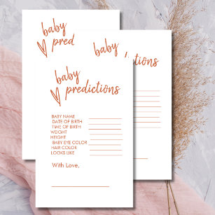 Baby Shower Prediction Boho Heart Terracotta