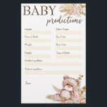 Baby shower prediction game teddy bear stationery<br><div class="desc">Baby shower prediction game bearly wait teddy bear themed baby shower,  personalized game template.</div>