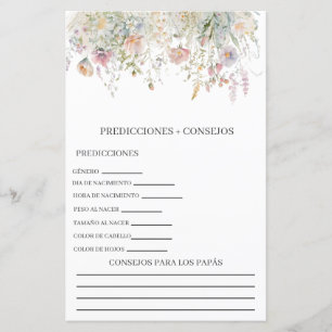 Baby shower predictions in spanish