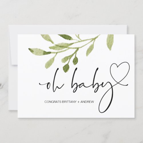 Baby Shower Pregnancy Congratulations Oh Baby Card