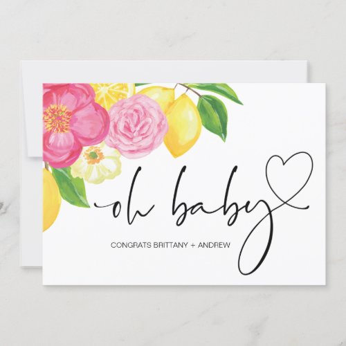 Baby Shower Pregnancy Congratulations Pink Floral Card