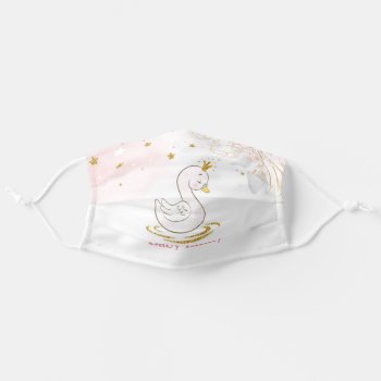 Baby Shower Princess Swan Face Cloth Mask by pinkthecatdesign at Zazzle