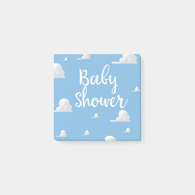 Baby Shower Puffy White Clouds Post-it Notes (Front)