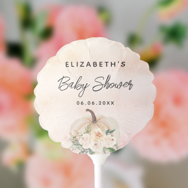 Baby shower pumpkin fall cream rose gold balloon (Creator Uploaded)