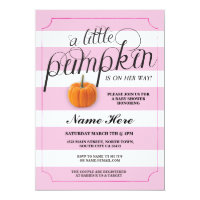 Baby Shower Pumpkin Pink Girl Harvest Invitation