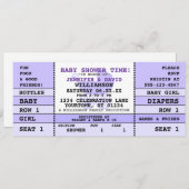 Baby Shower Purple Concert Ticket Invitation (Front/Back)