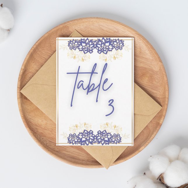 Baby shower Purple Flowers  Flat Table card (Creator Uploaded)