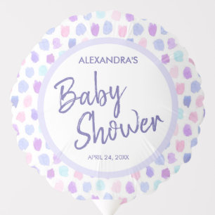 Baby Shower Purple Script Typography Balloon