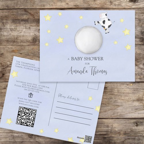 Baby Shower QR Code Gift Registry Nursery Rhyme  Postcard