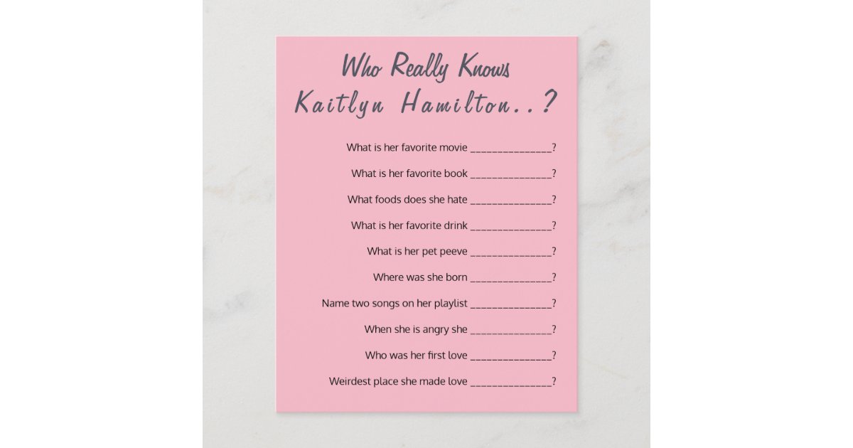 Baby Shower Question Game New Mother Humor Zazzle Com