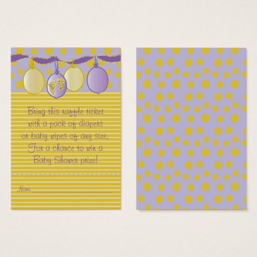 Baby Shower Raffle Ticket/Baby Footprints (Front & Back)