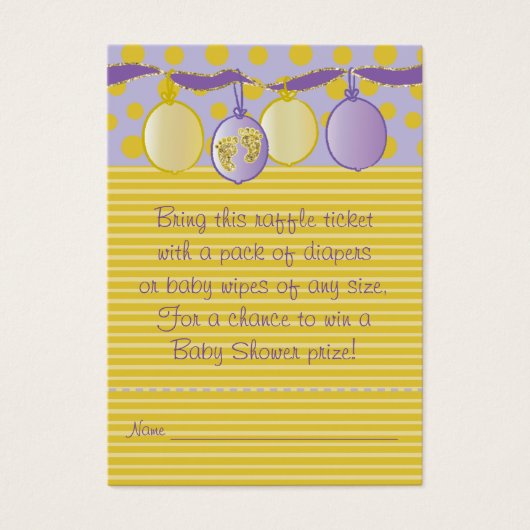 Baby Shower Raffle Ticket/Baby Footprints (Front)
