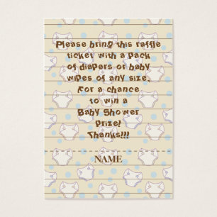 Baby Shower Raffle Ticket/Blue/Build A Library
