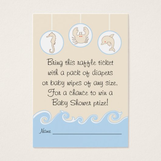 Baby Shower Raffle Ticket/Blue Cream Mobile (Front)