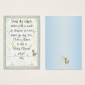 Baby Shower Raffle Ticket/BLUE/Gold Birds (Front & Back)