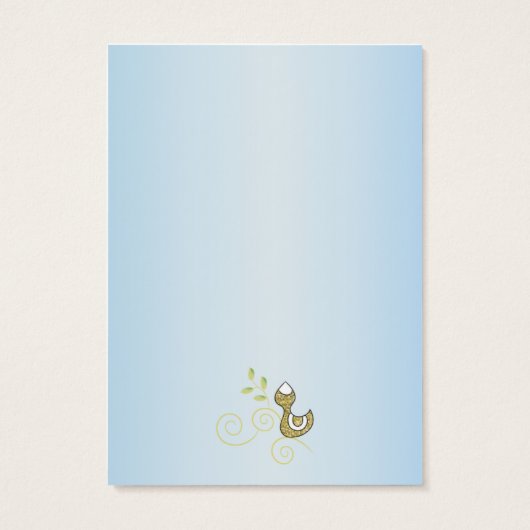 Baby Shower Raffle Ticket/BLUE/Gold Birds (Back)