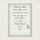 Baby Shower Raffle Ticket/BLUE/Gold Birds (Front)