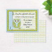 Baby Shower Raffle Ticket/Blue Green Owl (Desk)