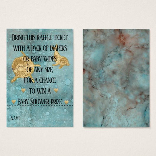Baby Shower Raffle Ticket/Dolphin Mommy & Baby (Front & Back)