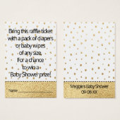 Baby Shower Raffle Ticket/Gold Baby Penguin (Front & Back)