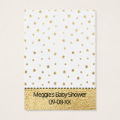 Baby Shower Raffle Ticket/Gold Baby Penguin (Back)