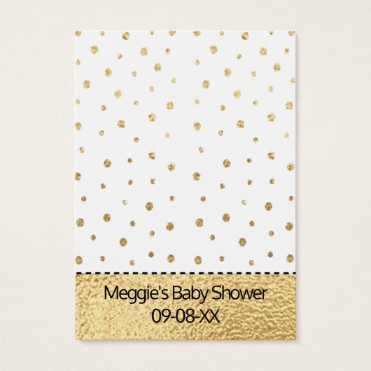 Baby Shower Raffle Ticket/Gold Baby Penguin (Back)