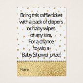 Baby Shower Raffle Ticket/Gold Baby Penguin (Front)