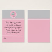 Baby Shower Raffle Ticket/Grey Pink Dolphin (Front & Back)