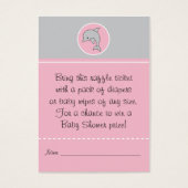 Baby Shower Raffle Ticket/Grey Pink Dolphin (Front)