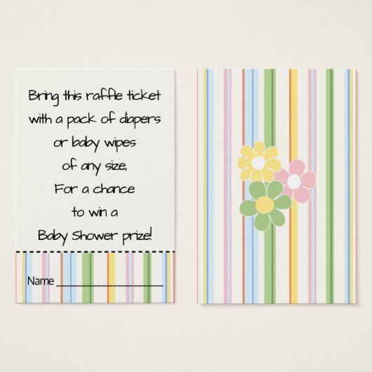 Baby Shower Raffle Ticket/Picnic Floral (Front & Back)