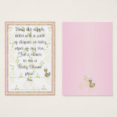 Baby Shower Raffle Ticket/PINK/Gold Birds (Front & Back)