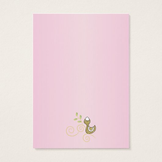 Baby Shower Raffle Ticket/PINK/Gold Birds (Back)