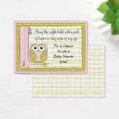 Baby Shower Raffle Ticket/Pink/Green Owl (Desk)