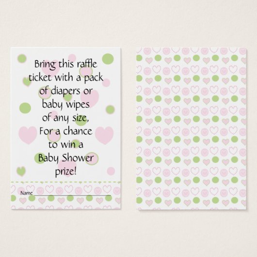 Baby Shower Raffle Ticket/Sugar and Spice (Front & Back)