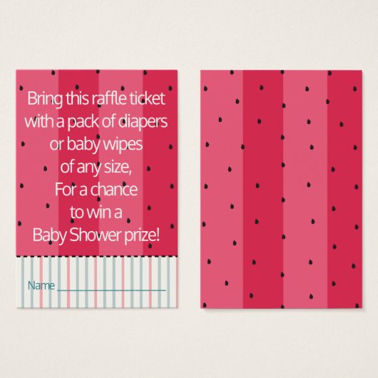 Baby Shower Raffle Ticket/Umbrella Watermelon (Front & Back)