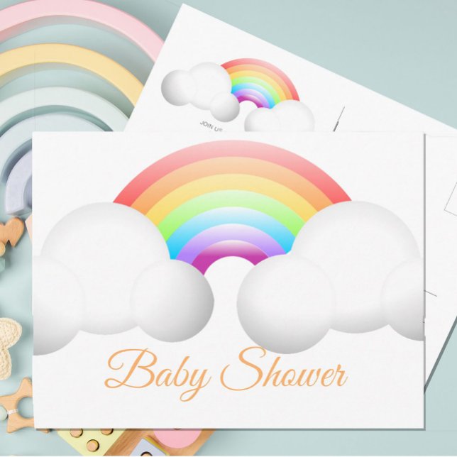 Baby Shower Rainbow Clouds Colorful Postcard (Creator Uploaded)