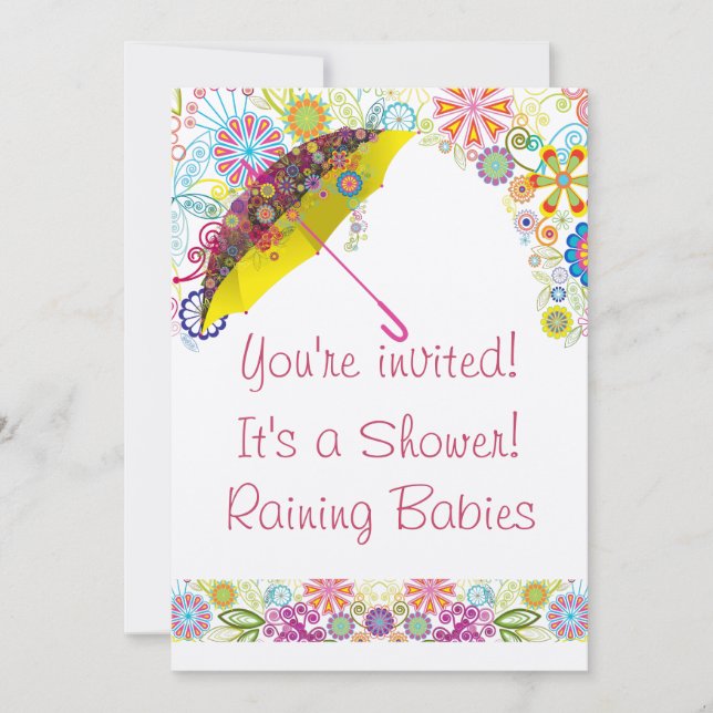 Baby Shower Raining Babies Invitation (Front)