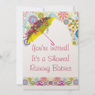 Baby Shower Raining Babies Invitation