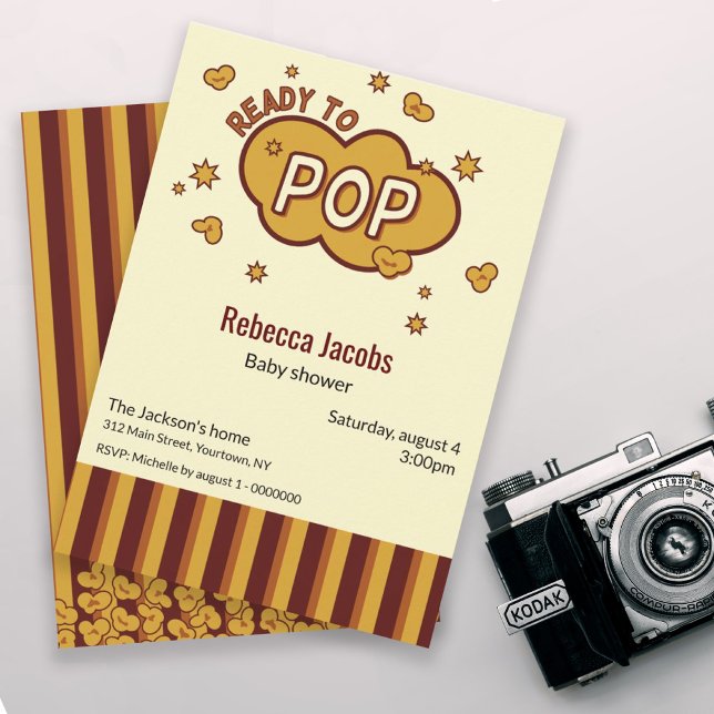 Baby shower "ready to pop" invitation (Creator Uploaded)