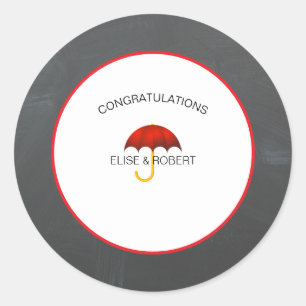 Baby Shower Red and Black Congratulations Classic Round Sticker